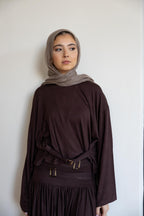 HAYAH lycra set in brown .