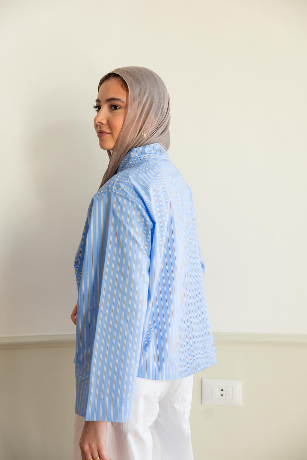 Stripped chemise in blue .