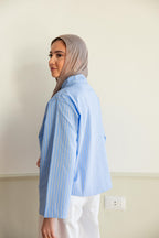 Stripped chemise in blue .
