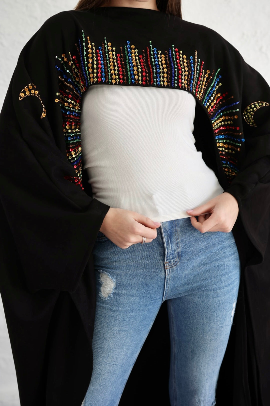 SULLA kaftan in black