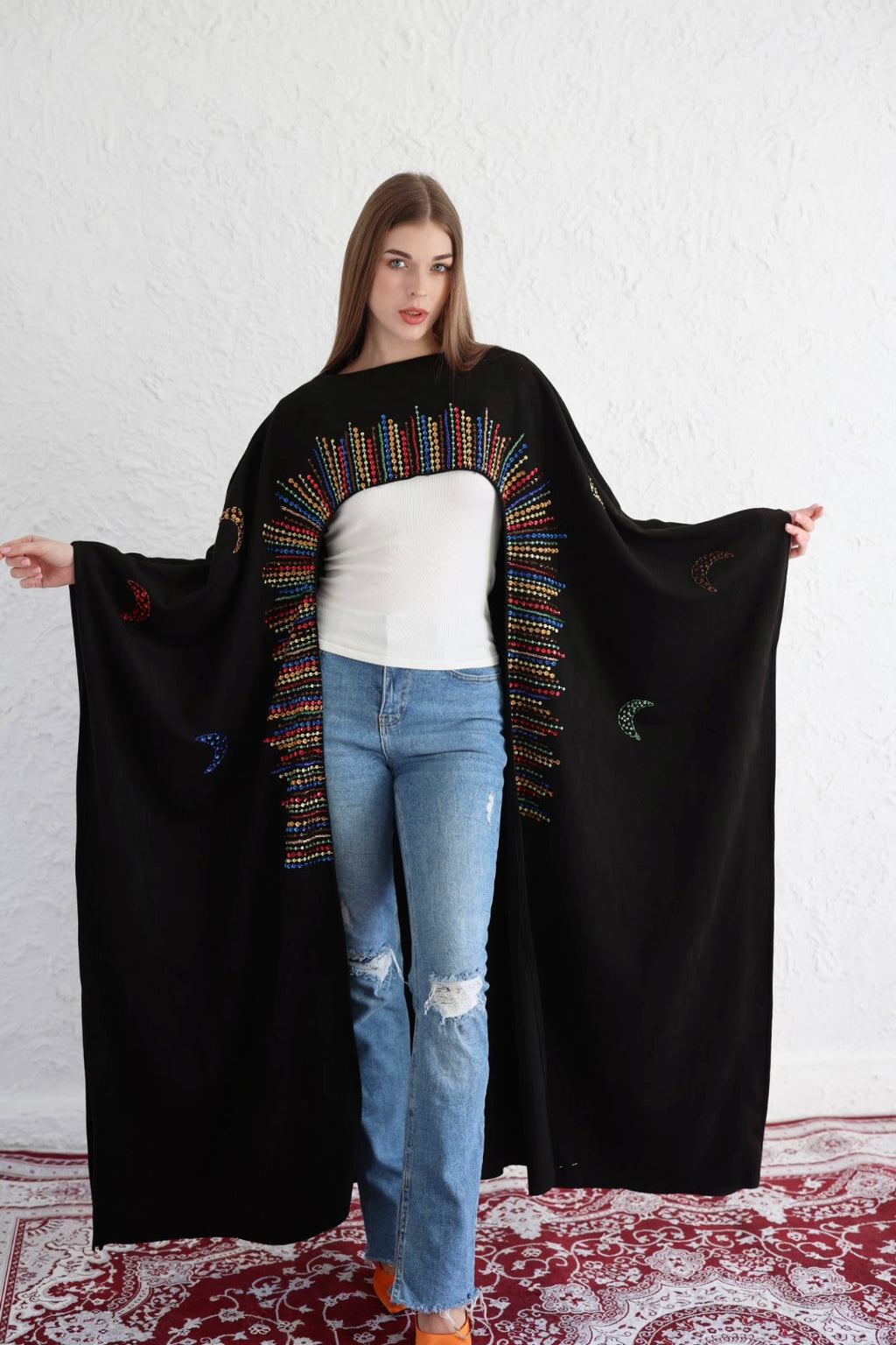 SULLA kaftan in black