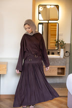 HAYAH lycra set in brown .