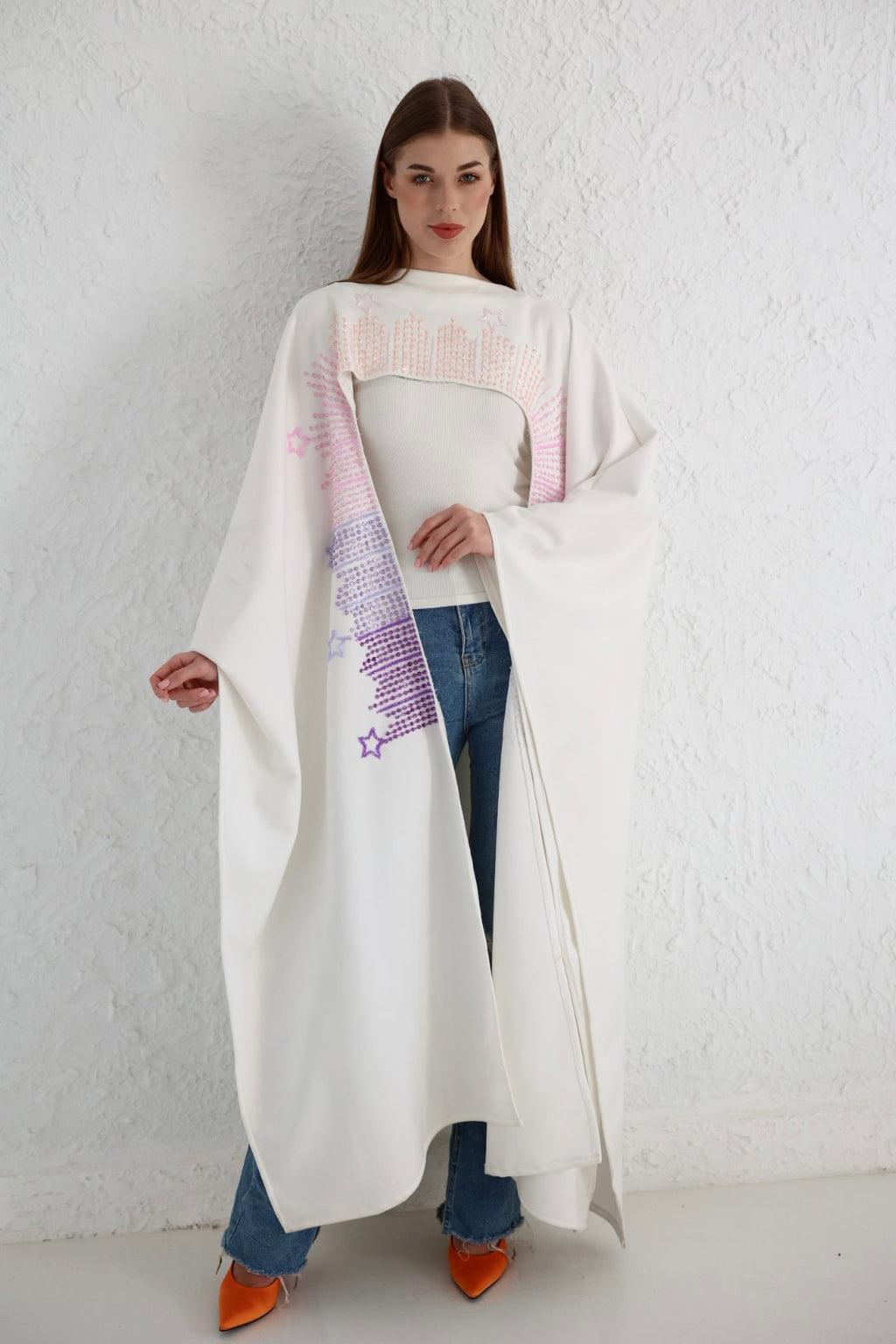 SULLA kaftan in white