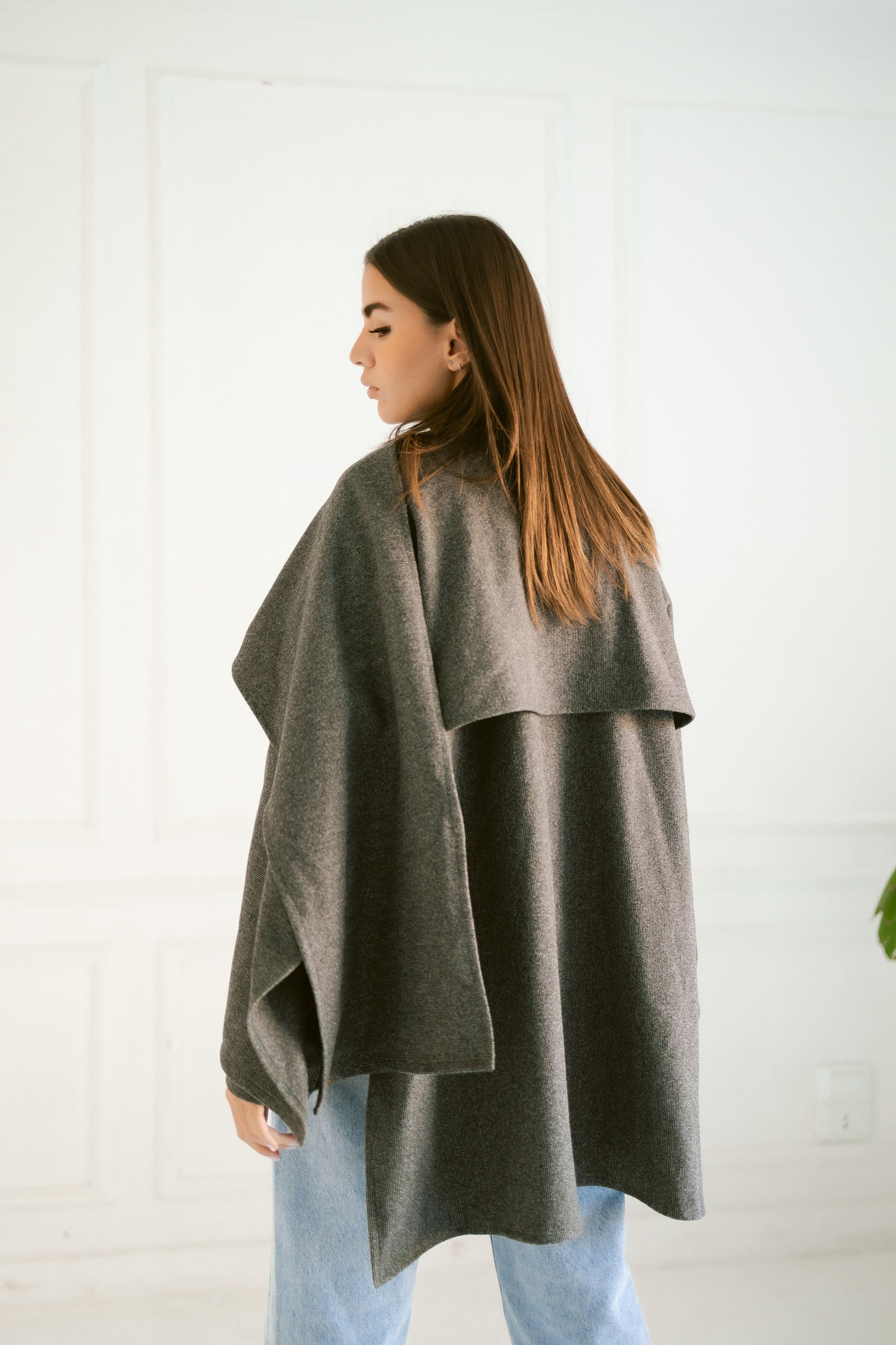 Grey Knitted Cape