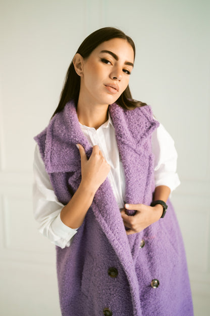 Purple Teddy Long Vest