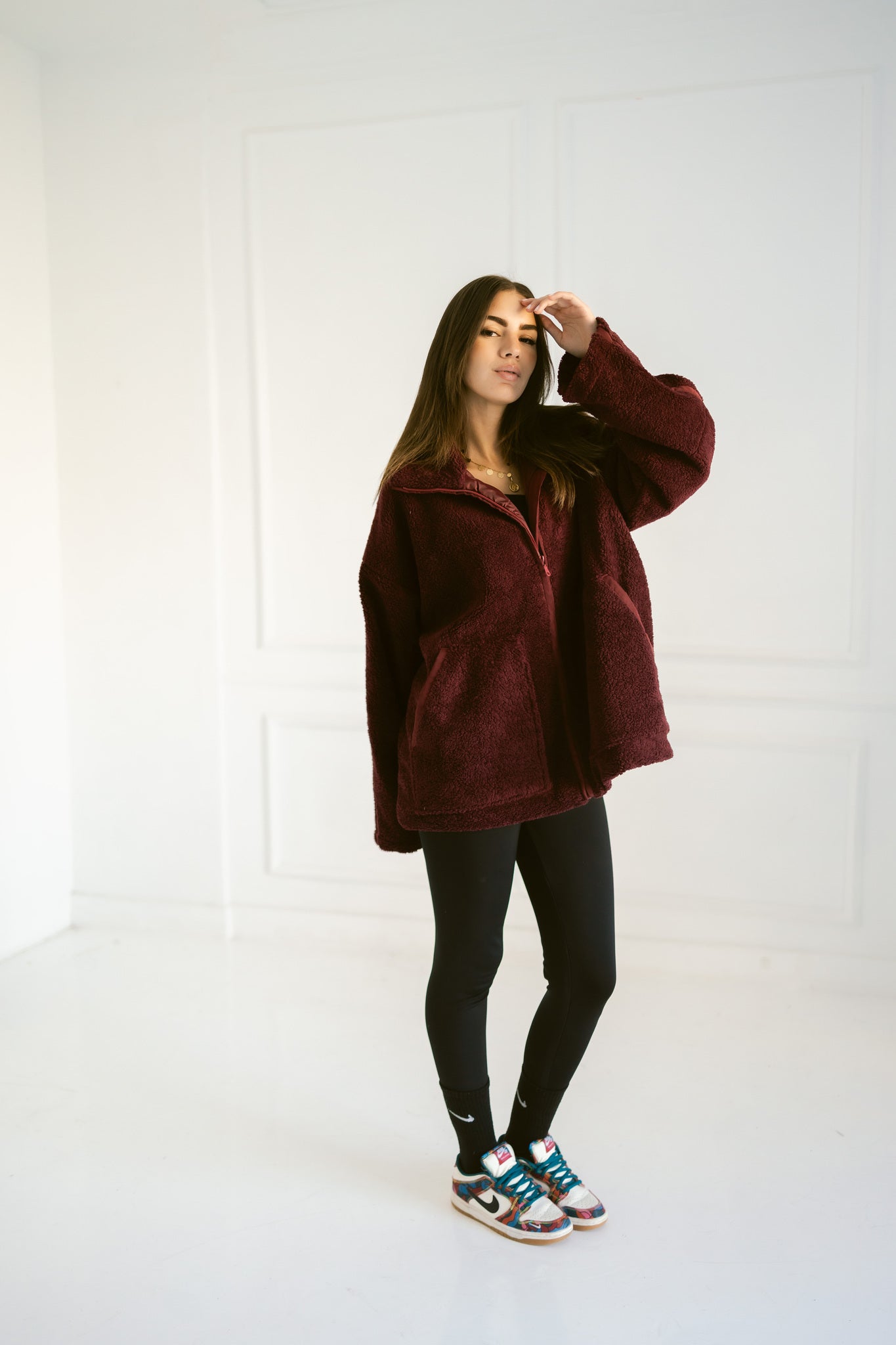 Burgandy Teddy Jacket