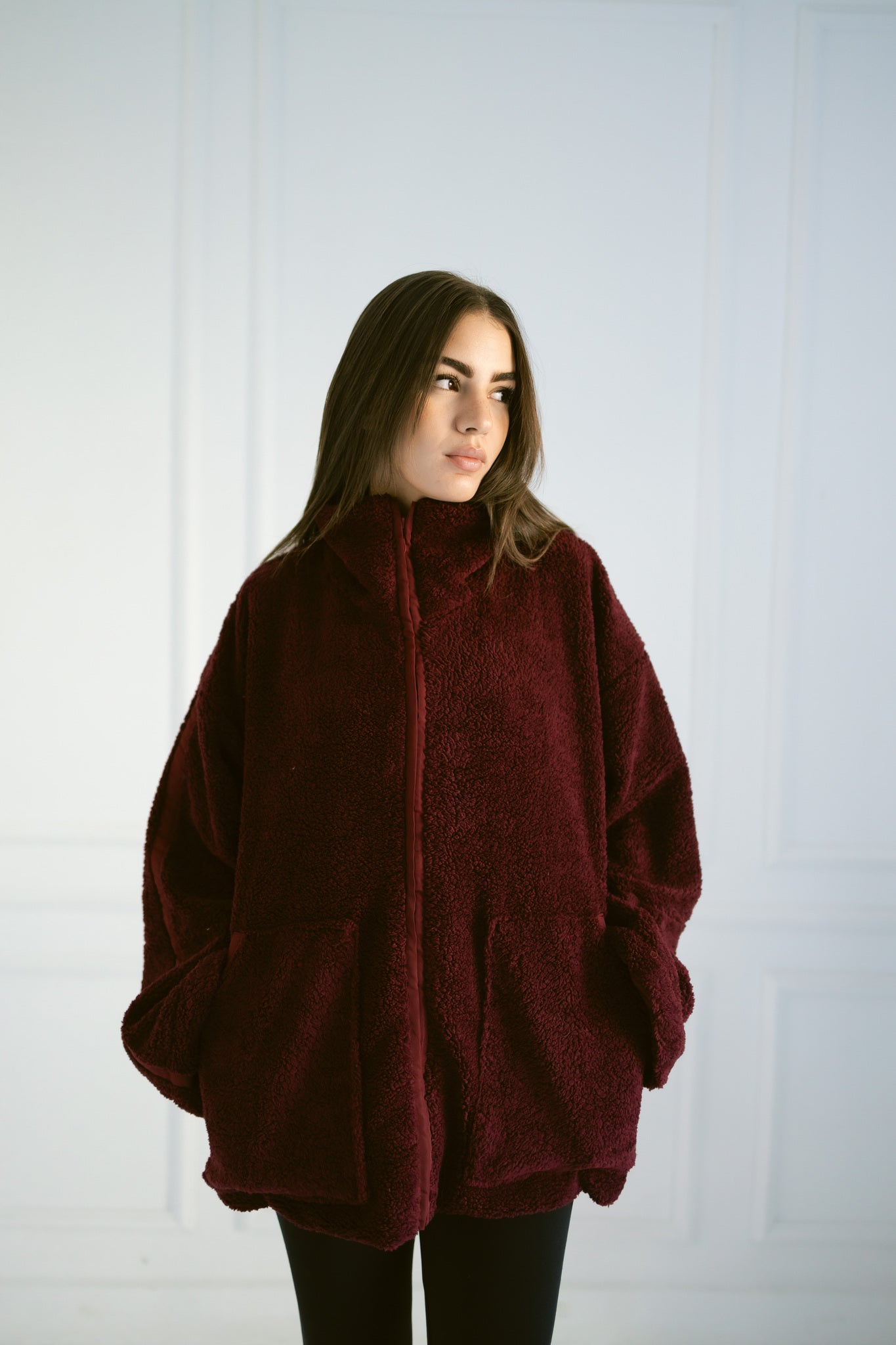 Burgandy Teddy Jacket