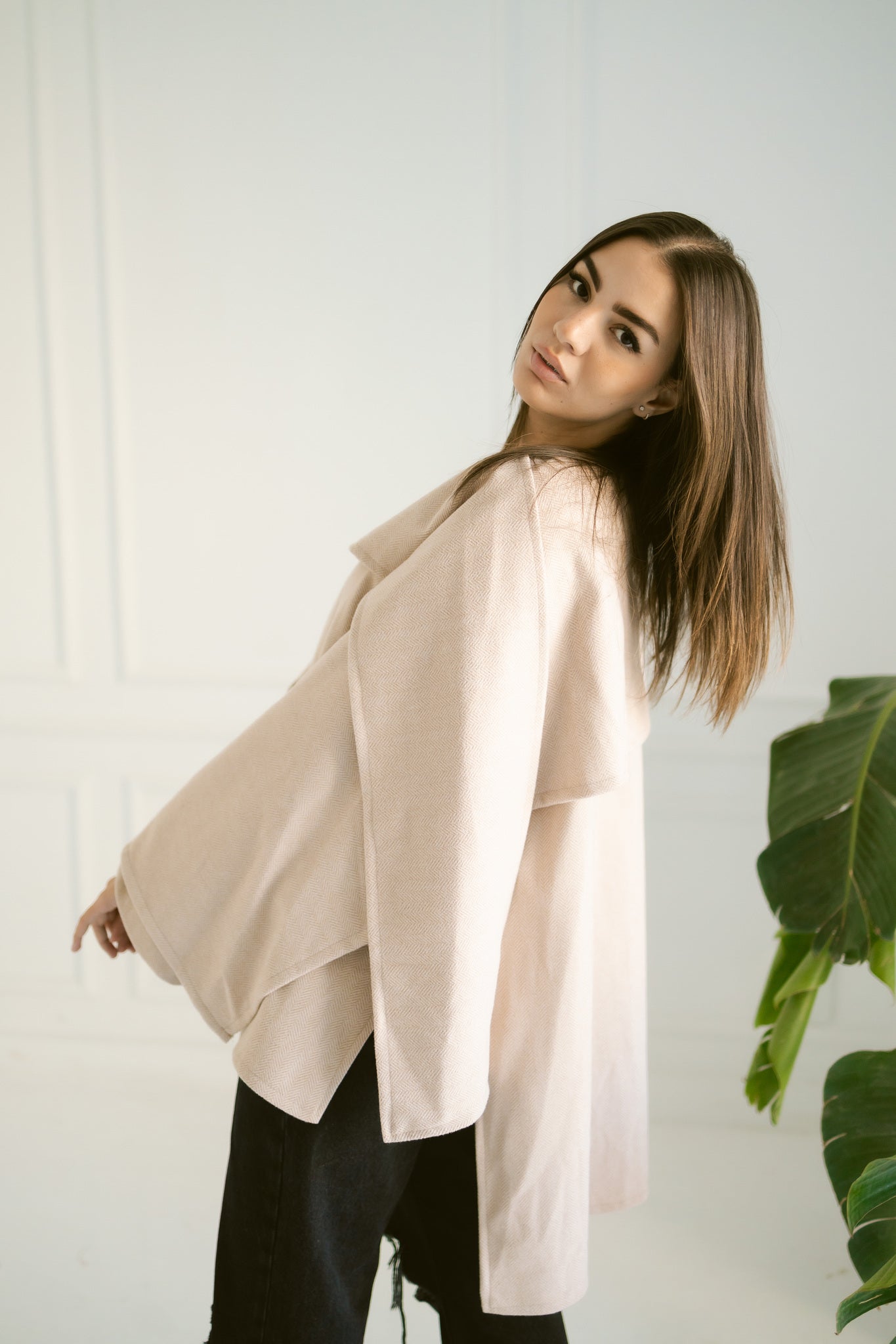 Beige Knitted Cape