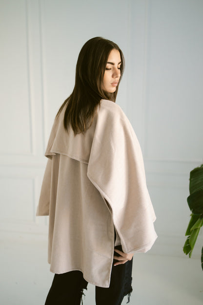 Beige Knitted Cape